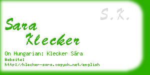 sara klecker business card